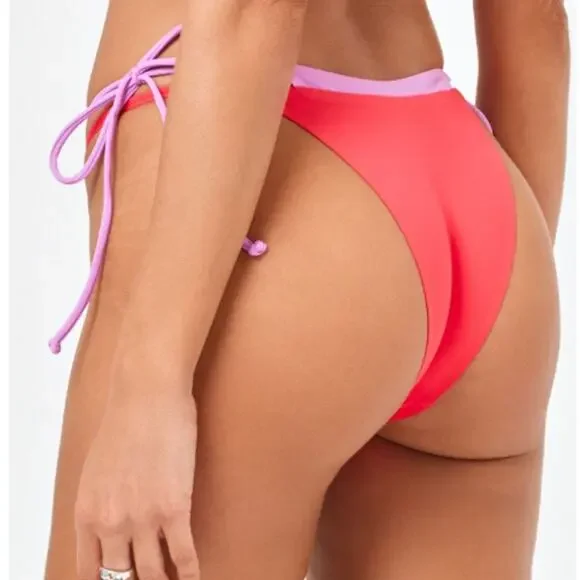 🥶 LSpace Purple and Red Fused Mackena Bitsy Bikini Bottoms Size Large - Picture 2 of 12